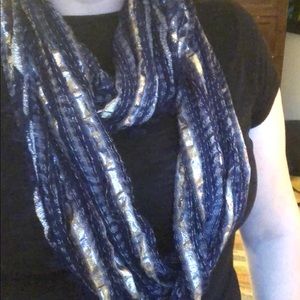 Navy and Silver Infinity Scarf